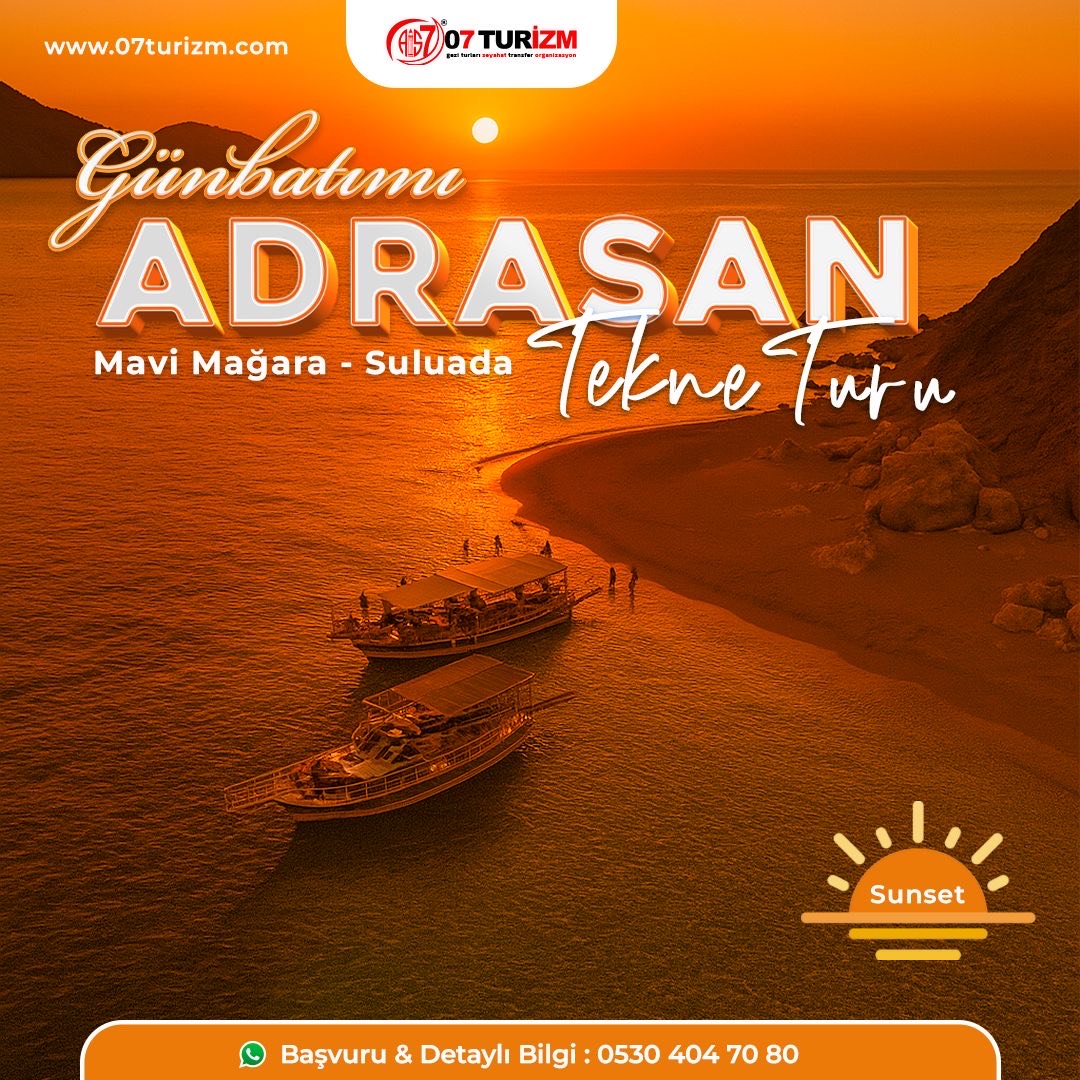 Günbatımı Adrasan Suluada Tekne Turu 
